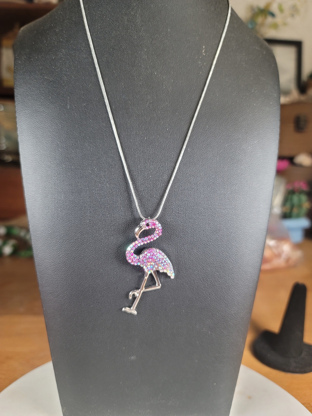 paparazzi Pink Multicolor Crystal Flamingo Pendant Necklace